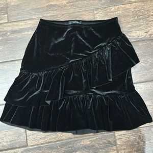 NWT AQUA black stretchy velour mini skirt - size XS
